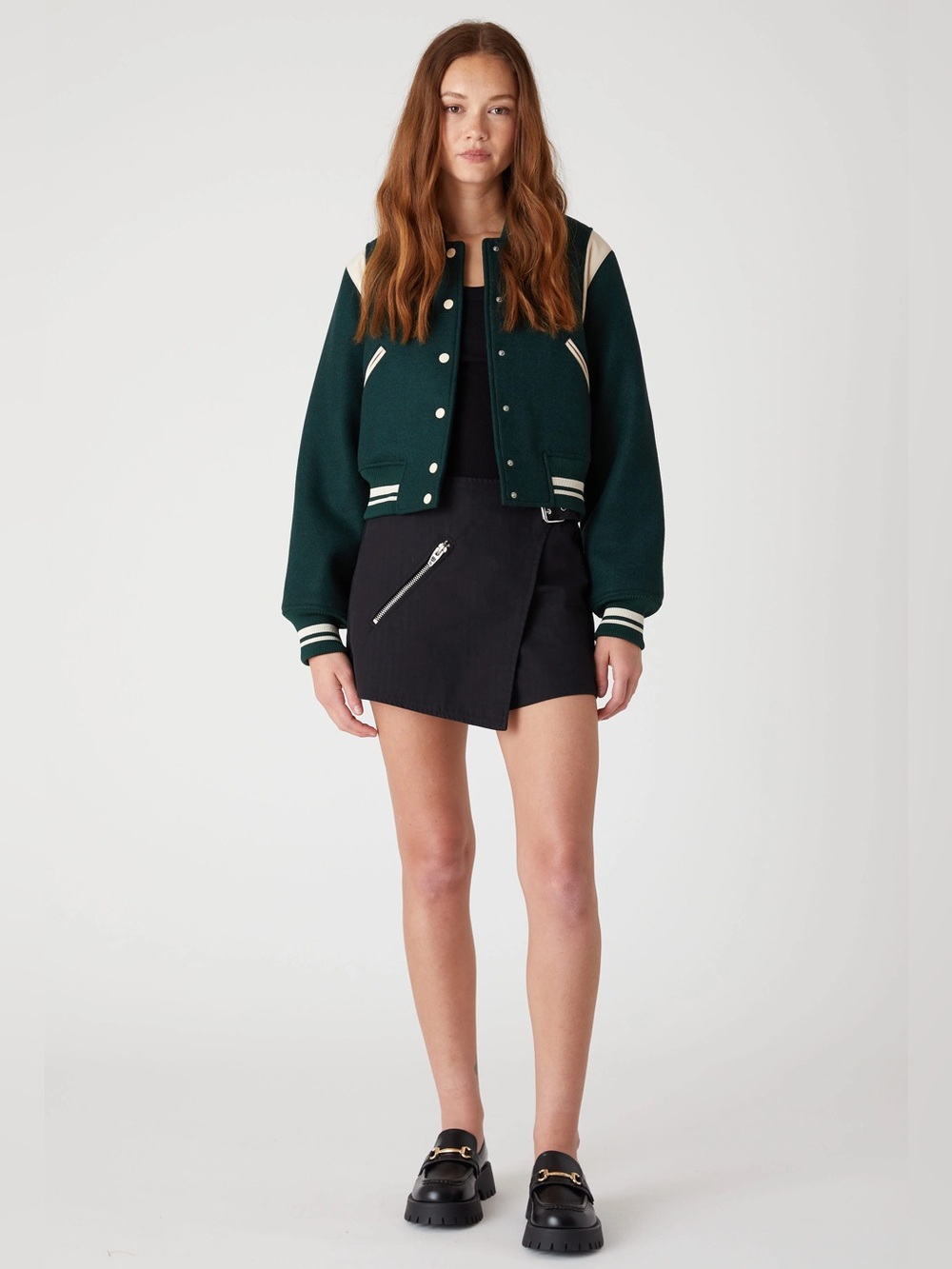 BLANK NYC Smart Move Bomber Varsity Jacket